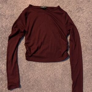 tilly’s burgundy cropped long sleeve